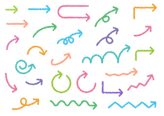Colorful arrow handwriting style, vector illustration EPS10