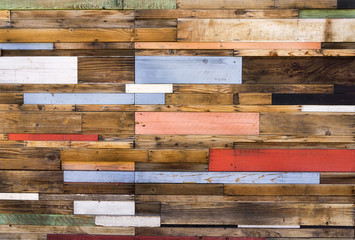 Colorful wooden planks