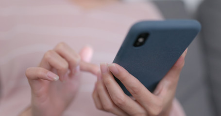 Working on cellphone