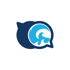 Wave Chat Logo Icon Design