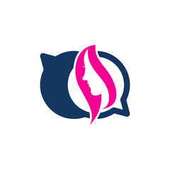 Fototapeta premium Beauty Chat Logo Icon Design