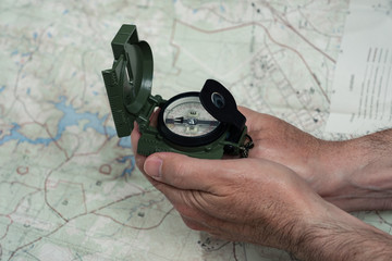 compass and map reading survival outdoors