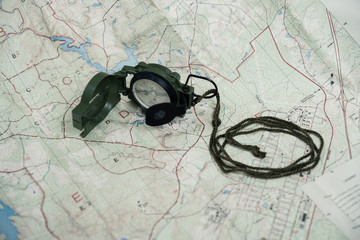 compass and map reading survival outdoors
