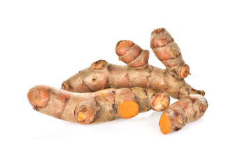 turmeric isolated on white background.
