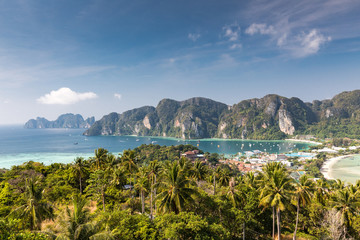Phi-Phi island View tropical island with resorts - Krabi Province thailand