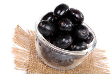 Jambolan plum or jambhul or jamun fruit, Java plum (Syzygium cumini)