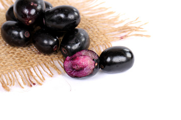 Jambolan plum or jambhul or jamun fruit, Java plum (Syzygium cumini)