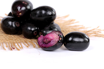 Jambolan plum or jambhul or jamun fruit, Java plum (Syzygium cumini)