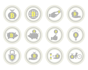 Abstract round sign of a coin bitcoin