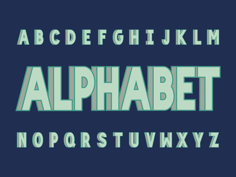  Volume bold font. Vector alphabet 