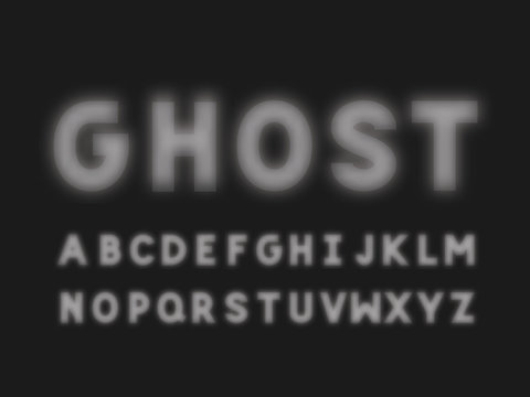 Ghost Bold Font. Vector Alphabet 