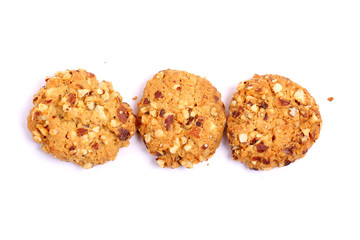 almond cookies on white background