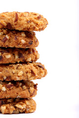 almond cookies on white background