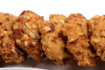 almond cookies on white background