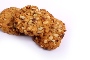almond cookies on white background