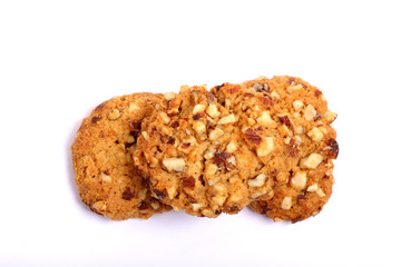 almond cookies on white background