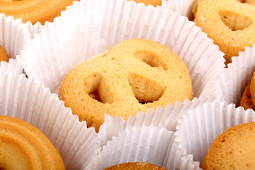 Danish butter cookies, butter cookies on white