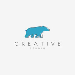 Bear logo. Linear logo, in the form of a bear.