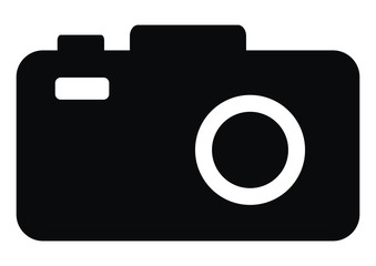 Camera, black silhouette, vector icon