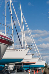 Fototapeta premium Yachts in the parking lot