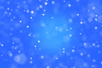 A blue background with white bokeh.