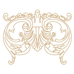 Golden vintage baroque ornament, corner. Retro pattern antique style acanthus. Decorative design element filigree calligraphy vector. - stock vector