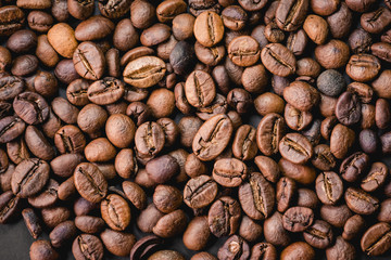 coffee beans are the background.