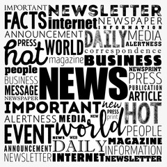 Obraz premium NEWS word cloud collage, business concept background