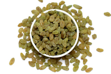 Raisins isolated on white background