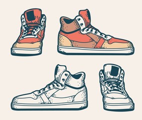 Youth sneakers in a hipster style