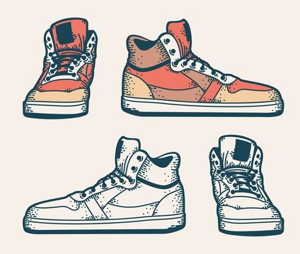 Youth sneakers in a hipster style