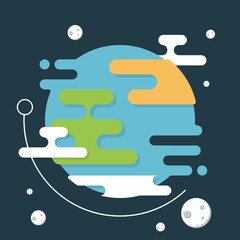 Flat planet Earth icon. Vector illustration for web banner, web and mobile, infographics.