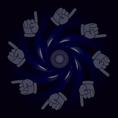 spiral hands illustration