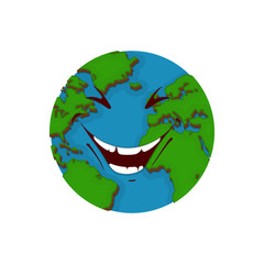 Flat planet Earth icon. Vector illustration for web banner, web and mobile, infographics.