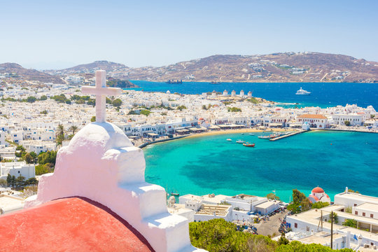view on Mykonos island, Cyclades, Greece