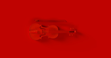 Red Violin 3d illustration  © paul