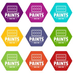 Paint tool icons set 9 vector