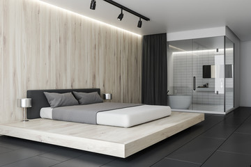 Fototapeta na wymiar Wooden luxury bedroom corner