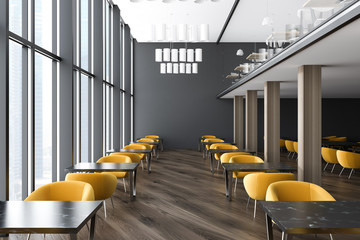 Dark gray office waiting room or class