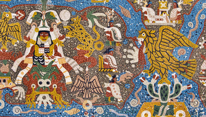old paintings on the wall. ancient Asia