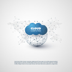 Cloud Computing Design Concept - Digital Network Connections, Technology Background