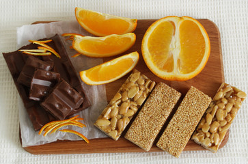 A cup of coffee and sweets