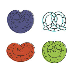 Baking icon set, color outline style