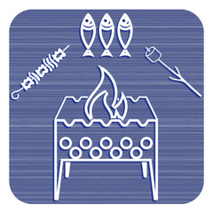 Brazier zephyr, kebab and fish icon