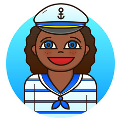 Woman sailor vector illustration