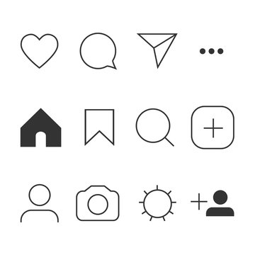 Vector image of set of Internet icons.