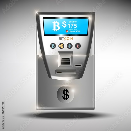 Atm Bitcoins Cash Machine Vector Illustration Crypto Currency - 