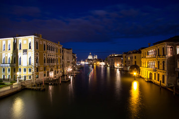 Canal Grande at night, Venice, Italy.