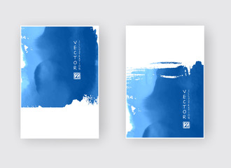 Elegant brochure template design ink brush element