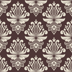 Fototapeta premium Vintage damask seamless pattern. Classical luxury texture for wallpapers, wrapping, textile. Vector Illustration
